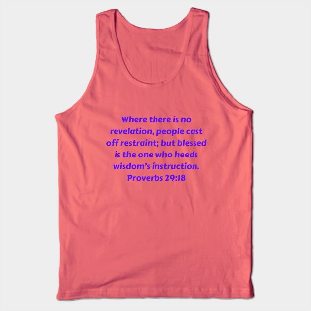 Bible Verse Proverbs 29:18 Tank Top by Prayingwarrior